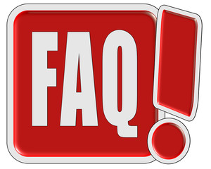 !-Schild rot quad FAQ - obrazy, fototapety, plakaty