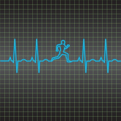 EKG heart beat running man