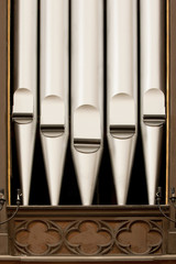 Antique silver organ pipes