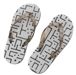 A pair of beach or outdoor slippers