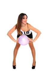 young pretty girl with balloons