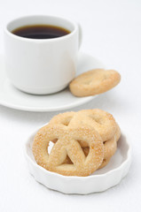 Fototapeta na wymiar sugar cookies and a cup of coffee