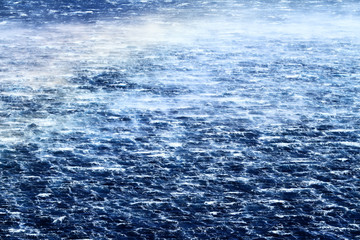 Raging sea with furious waves