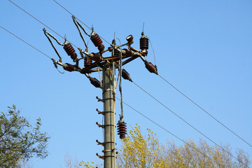 Damaged electric pillar