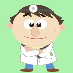 Doctor ,Cartoon Character, Vector Illustration