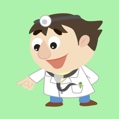 cartoon doctor refers to the lower left