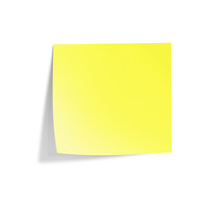 Yellow stick note isolated on white background. Illustration