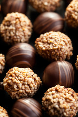 chocolate pralines background