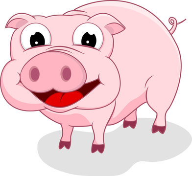 Cartoon Happy Pig Vector