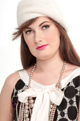 Fashion woman wearing a bonnet