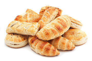 Puff pastry isolated on white