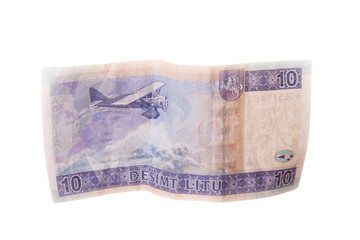 Lithuanian 10 litas back side