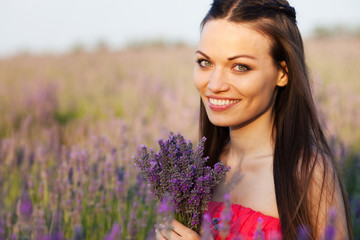 Girl on lavender field