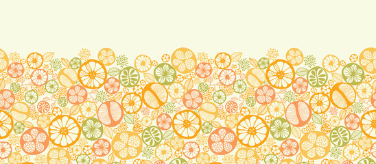 Vector citrus slices horizontal seamless pattern background - 48317208