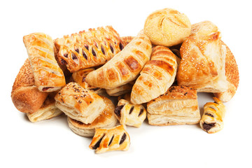 Puff pastry isolated on white