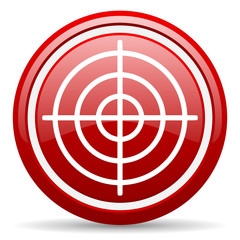 target red glossy icon on white background