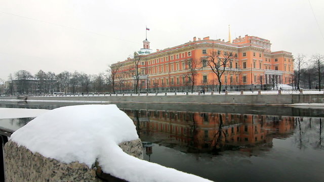 Mikhailovsky Castle in Winter, St. Petersburg, Russia