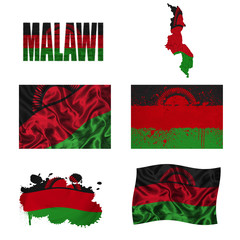 Malawi flag collage