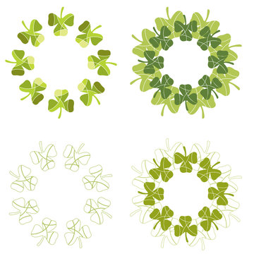 A set of lucky clover sdesign elements