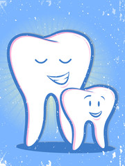 Retro Teeth Family Cartoon