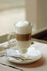 Latte in a cafe