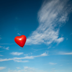 Fototapeta na wymiar heart balloon in the air