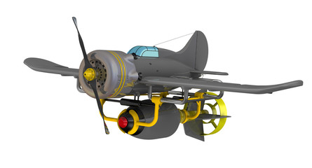 Fototapeta na wymiar Jednosilnikowych samolotów z bomb lotniczych
