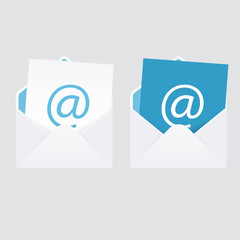 Set of 2 abstract e-mail envelope icons