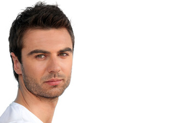 Obraz premium Man in front of wall