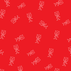 Seamless pattern with funny monsters