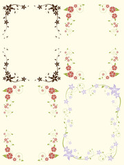 Floral frame with swirls and place for text
