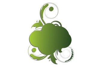 Floral frame with swirls and place for text