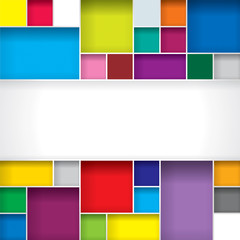 Abstract color boxes background with copy space.