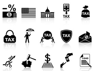black tax icons set