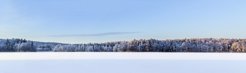 Winter lake panorama, Finland - 48328641