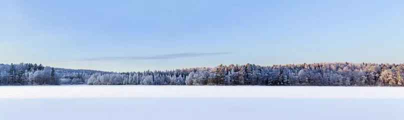 Deurstickers Wintermeerpanorama, Finland © grandeduc