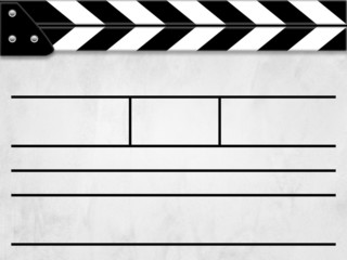 Clapper board or slate white board with texture