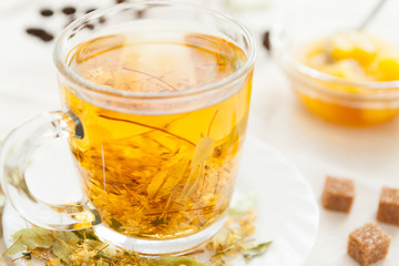 hot tea from lime blossom honey