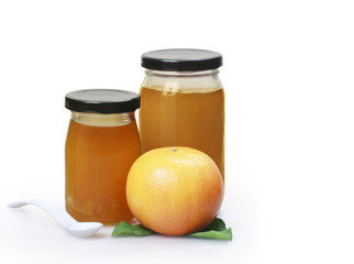 jam in a jars with fresh fruits