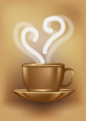 Love coffee card, vector illustration
