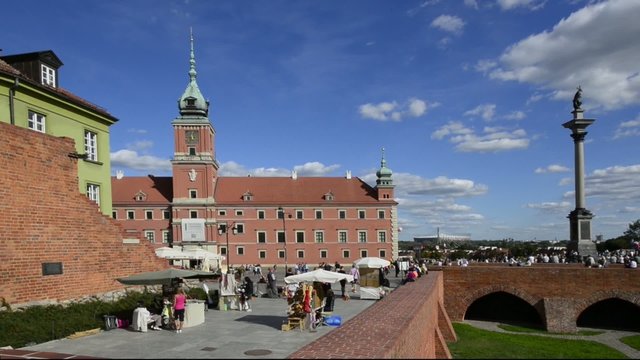 View to Royal Palace from Old town Warsaw, Poland.