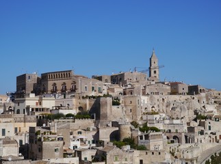 Fototapeta na wymiar View at the city Matera in Italy