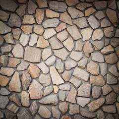 Square shot of a wall from stones