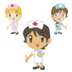 cartoon nurse refers to the lower left
