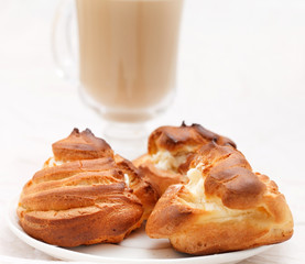 eclairs filled with fresh cream