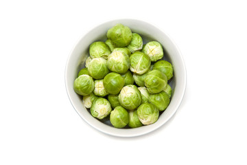 Brussel sprouts isolated on a white studio background.