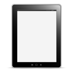 Computer tablet on white background