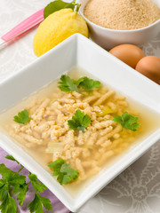 soup with passatelli, traditional italian recipe