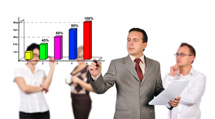 Fototapeta premium businessman writing chart