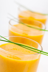Kuerbissuppe im Glas